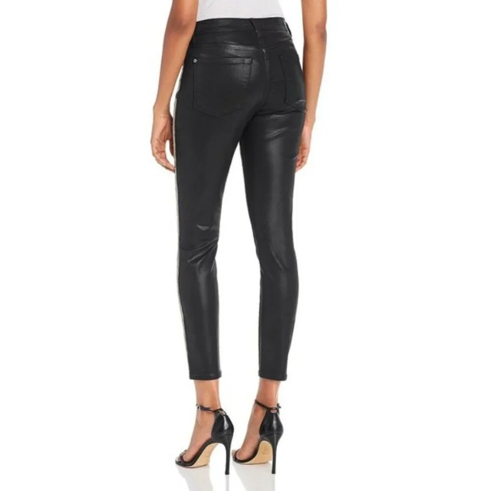 NWT 7 For All Mankind black stripe skinny jeans - Picture 6 of 13